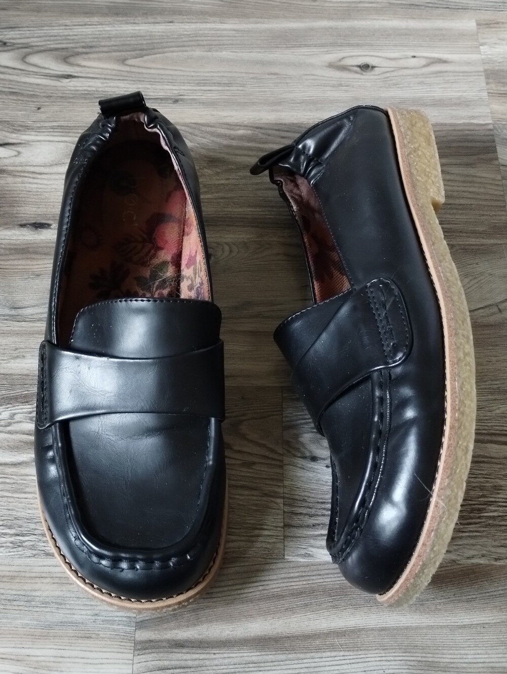b.o.c By Born Laci Black Faux Leather Penny Loafers Women's Size 9.5